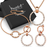 Boxed Orbit Earrings, Bracelet & Necklace Set with SWAROVSKI® Crystal in Rose Gold