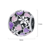 Solid 925 Sterling Silver Dual Tone Heart Shape Pandora Inspired charm