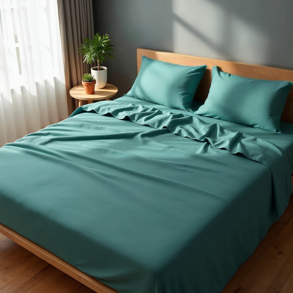 Royal Comfort Bamboo Cooling 2000TC Sheet Set-Aqua