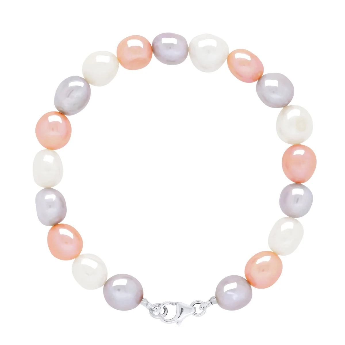 Bracelet Baroque Baroque Freshwater Pearl White & Lavender