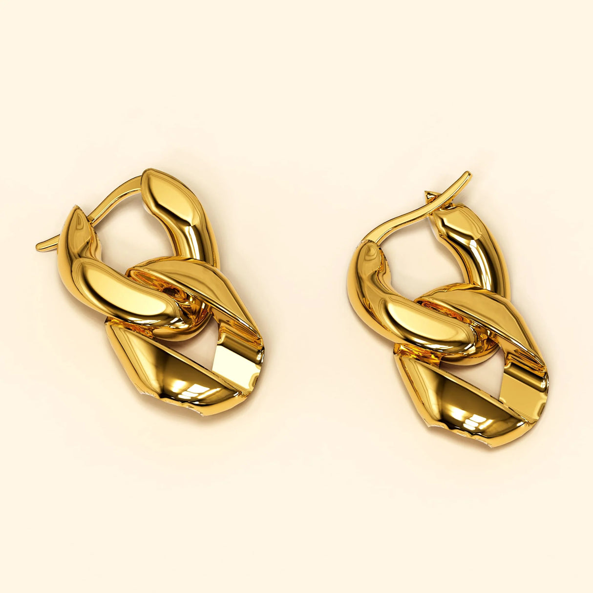 Bullion Gold Carica Dangly Holo Hoops in Gold