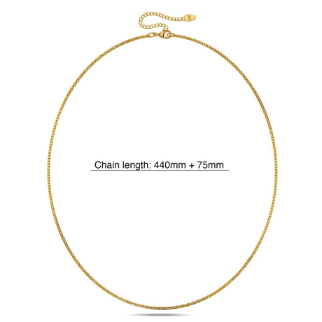 Bullion Gold Mini Cable Chain Gold Plated Necklace