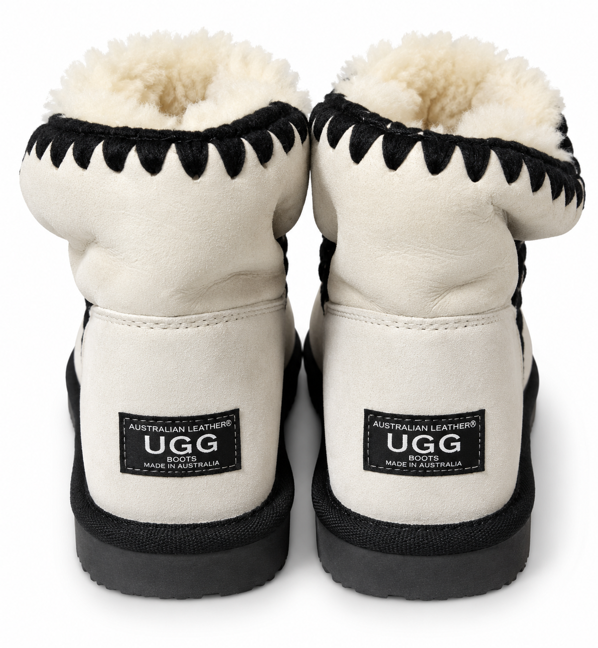 Australian Leather Ugg Short Trim Eskimo Metallic - Zebra - AU4