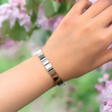 Bullion Gold Avenue Classic Cuff Bangle White Gold - 8mm
