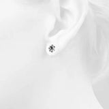 Solid 925 Sterling Silver Flora Stud Earrings 10mm