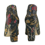Bosccolo Womens Boots - Flowers On Black