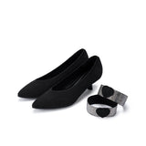 Belle Detachable Strap Mary Jane Heels - Black