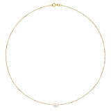 Necklace Baroque Baroque Freshwater Pearl White Yellow Gold 8-9mm