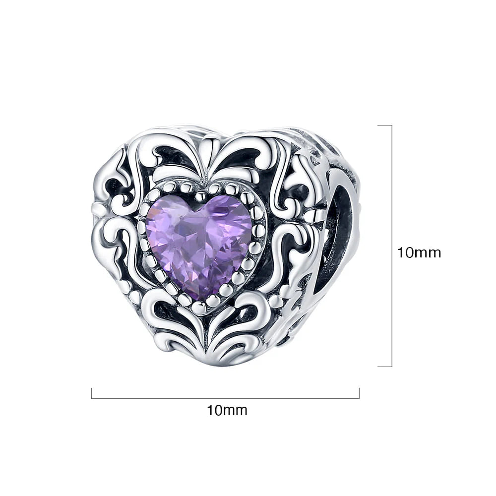 Solid 925 Sterling Silver Mesmerise Love in Iris Pandora Inspired Bead Charm