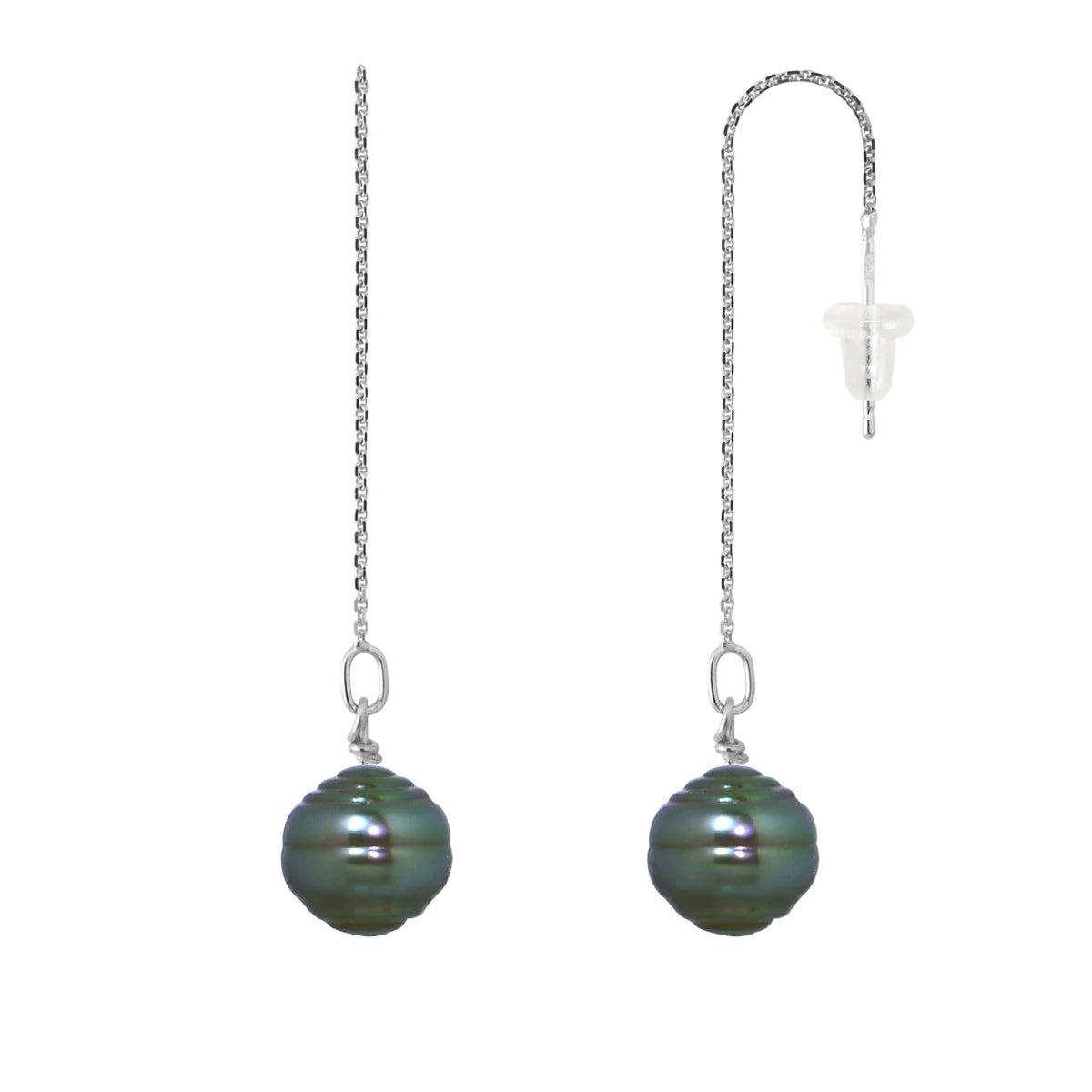 Drop Drop Earrings Tahitian Pearl White Gold 9-10mm