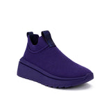 Slip-On Knit Wedge Sneakers - Purple