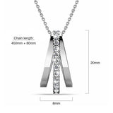 Krystal Couture Sparkly Triple Round Necklace in White Gold Adorned with Swarovski Crystals