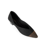 Princess Crystal Pointed Toe Wedge Pumps - Black