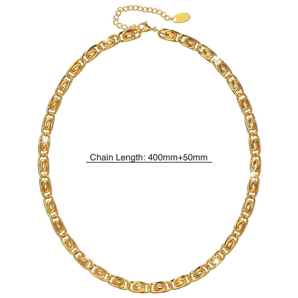 Boxed Bianca Fancy Clip Link Chain Gold Choker Necklace and Bracelet Set