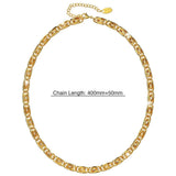 Boxed Bianca Fancy Clip Link Chain Gold Choker Necklace and Bracelet Set