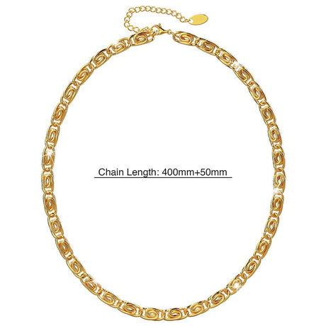 Boxed Bianca Fancy Clip Link Chain Gold Choker Necklace and Bracelet Set
