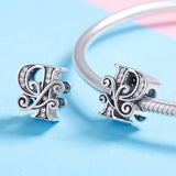 Solid 925 Sterling Silver Vintage Inspired Antique Alphabet Charm