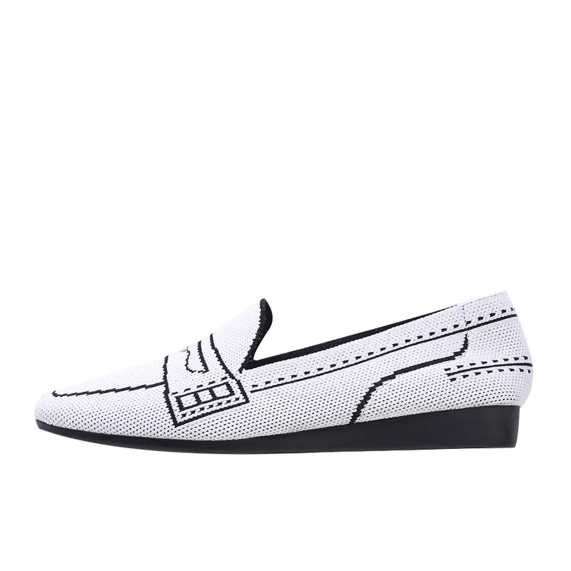 Comfortable Slip On Square Toe Loafers - White