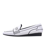 Comfortable Slip On Square Toe Loafers - White