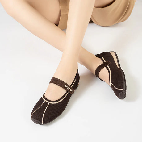 Sport Ballet Mary Jane Flats - Chocolate