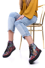 Bosccolo Womens Sneakers - Flowers Multicolor