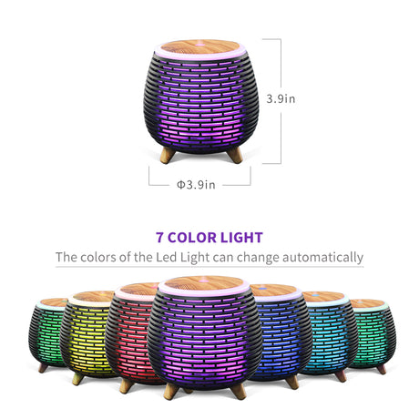 TODO 100Ml Humidifier Aromatherapy Diffuser 7 Colour Led Ultrasonic Mist - Black