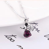 Boxed Cute Elephant Necklace and Earrings Set Embellished with SWAROVSKI® crystals