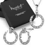 Boxed Dazzling Paradigm in Circle White Gold Set Embellished with SWAROVSKI® Crystals