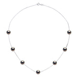 Necklace Real 7 Real Cultured Tahiti Pearls Passing Through Round 7-8 mm - Longueur 18 cm