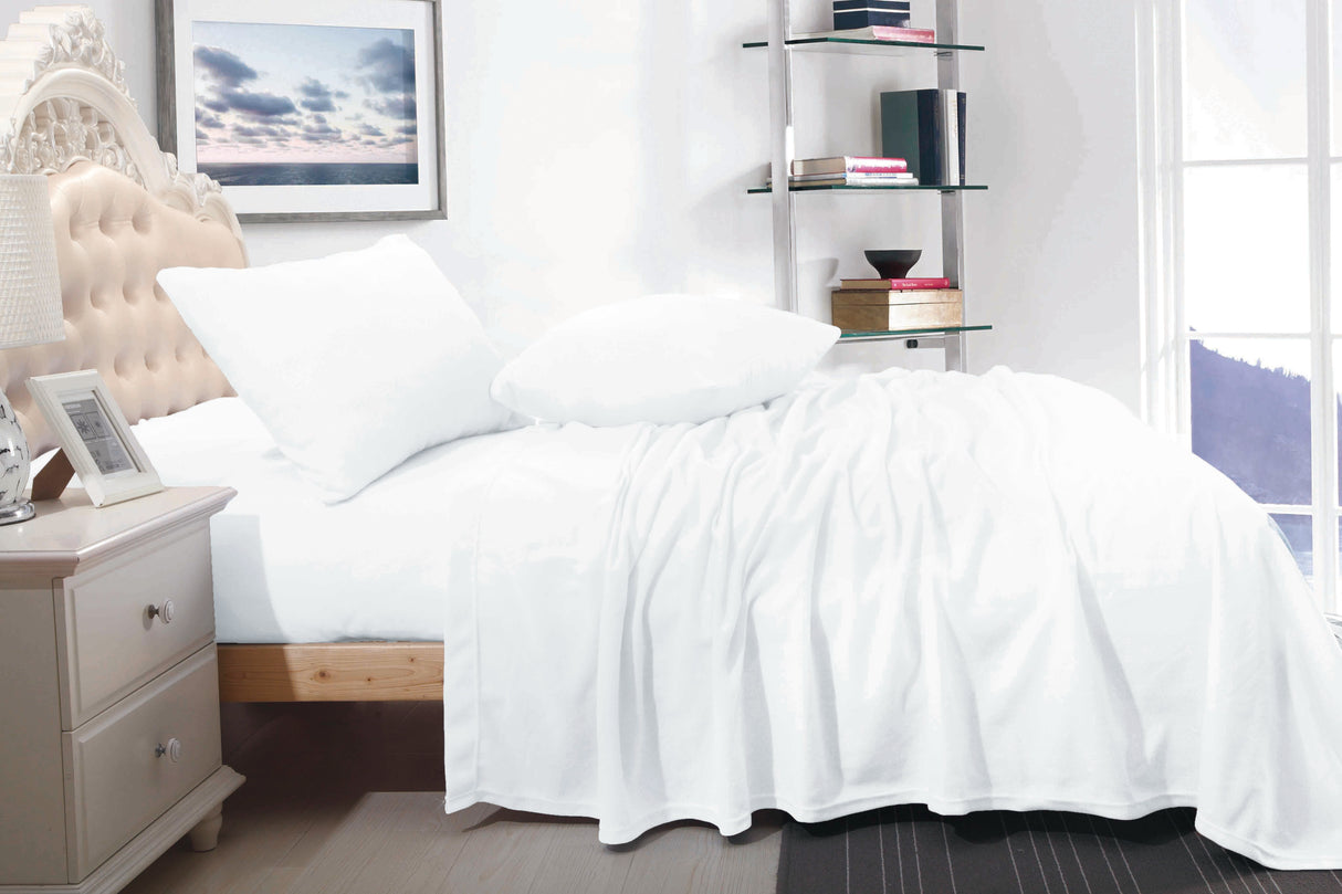 Cashmere Touch Flannelette Sheet Set -  White