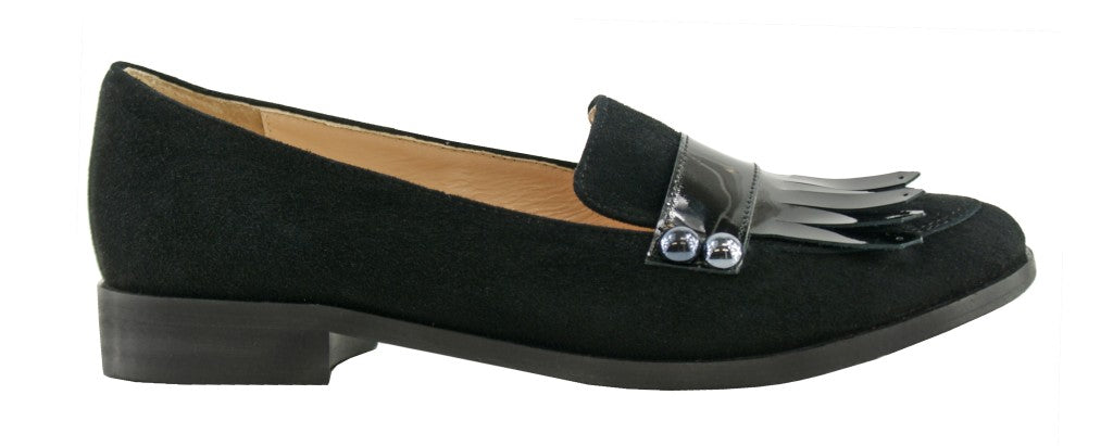 Bosccolo Womens Moccasin - Black Suede