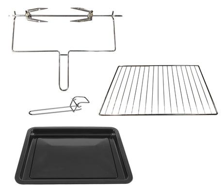 TODO 30L Benchtop Electric Oven Twin Hot Plates Rotisserie Two Hotplate 10A Amp