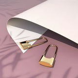 Bullion Gold Dainty Lock Earrings in Gold