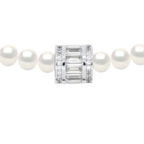 Necklace Row of Real Cultured Freshwater Pearls Semi Round 5-6 mm - Natural White - Longueur 18 cm