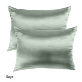 MULBERRY SILK PILLOW CASE TWIN PACK - SIZE: 51X76CM - SAGE