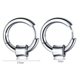 Bullion Gold Round Hoop White Gold Layered Earrings