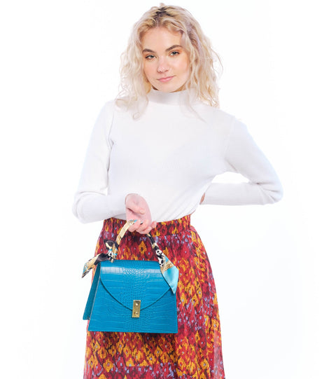 Bosccolo Handbag - Blue  Croco
