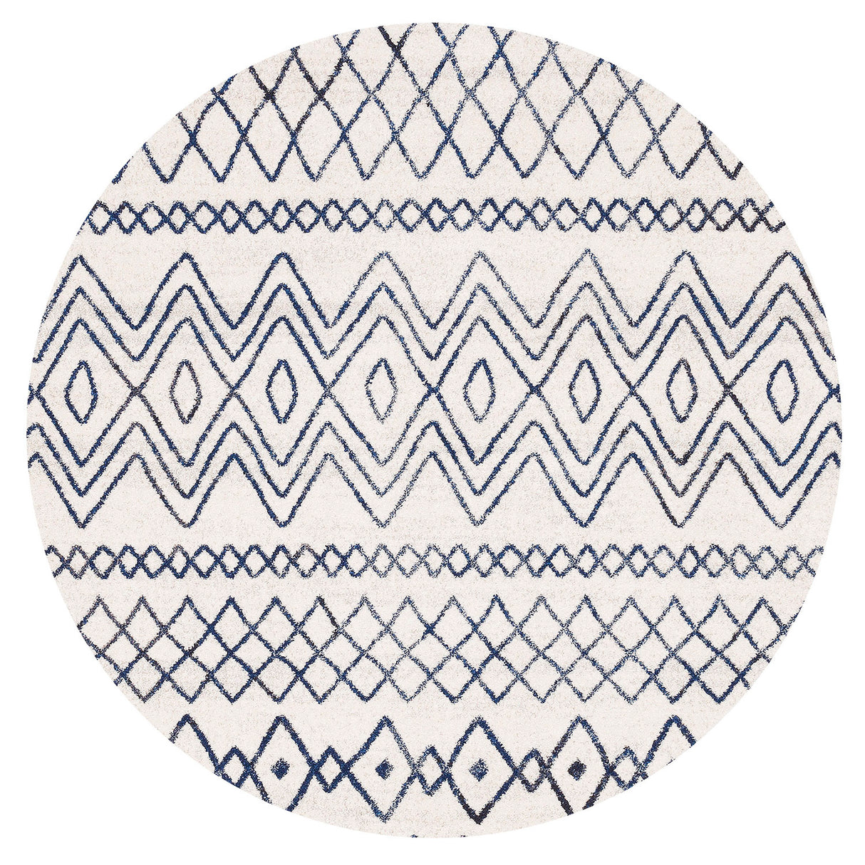 Oasis 453 White Blue Round Rug