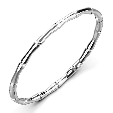 Bullion Gold Trunket Bamboo Design Stainless Steel Bangle with a High Polish Finish
