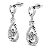 Krystal Couture Periwinkle Teardrop Earrings Embellished with Crystals from SWAROVSKI in White Gold