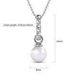 Krystal Couture Luminous Pearl Pendant Necklace in White Gold Adorned with Crystals from Swarovski