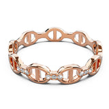 Bullion Gold Mariner Link Ring In Rose Gold