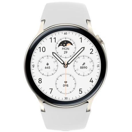Bluetooth Smart Watch 1.43" Touch Screen Call Heart Rate Blood Pressure BT 5.3 - White