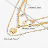 Multilayer 3 Piece Beach Inspired Seashell Charm Layering Gold Necklace