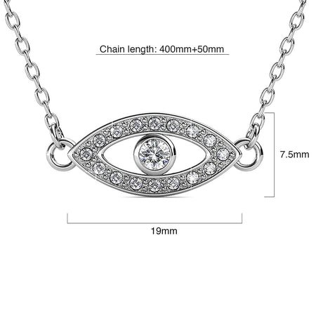 Krystal Couture White Gold Eye On You Pendant Necklace Embellished with Crystals from SWAROVSKI