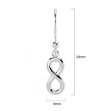Solid 925 Sterling Silver Infinity French Hook Earrings