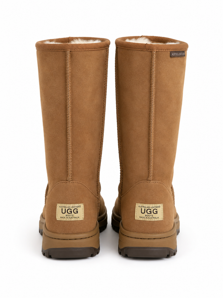 Australian Leather Ugg Classic Long Rubber Sole - Chestnut - AU14