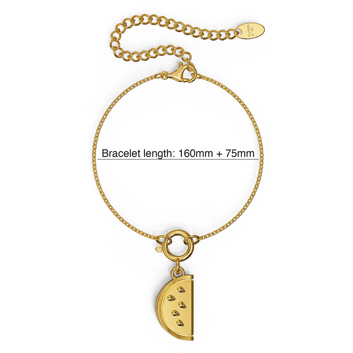 Bullion Gold Watermelon Slice Gold Charm Bracelet