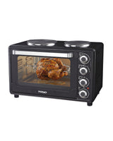TODO 30L Benchtop Electric Oven Twin Hot Plates Rotisserie Two Hotplate 10A Amp
