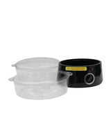 TODO 5L Steam Cooker Steamer 2 Tray 400W Power Dial Timer Healthy Stackable - Black